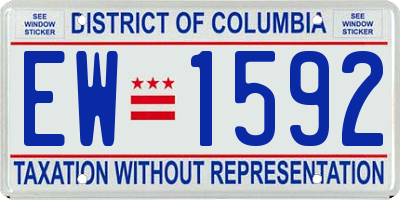 DC license plate EW1592
