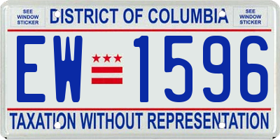 DC license plate EW1596