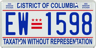 DC license plate EW1598