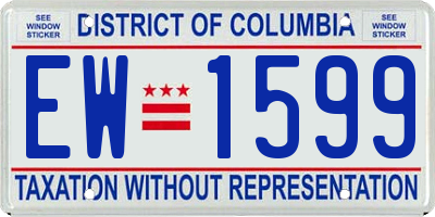 DC license plate EW1599