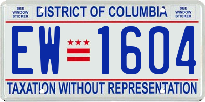 DC license plate EW1604