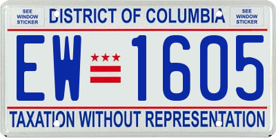 DC license plate EW1605