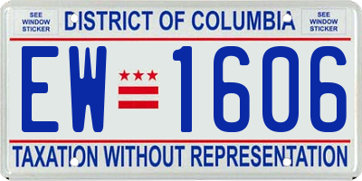DC license plate EW1606