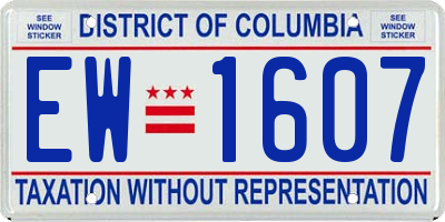 DC license plate EW1607