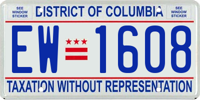 DC license plate EW1608