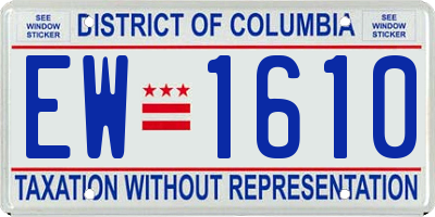DC license plate EW1610