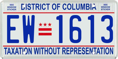 DC license plate EW1613