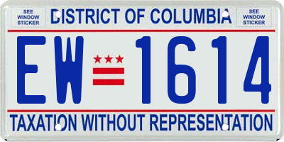 DC license plate EW1614
