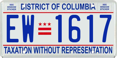 DC license plate EW1617