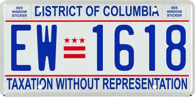 DC license plate EW1618