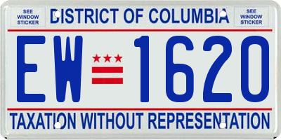 DC license plate EW1620