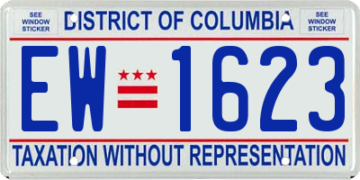 DC license plate EW1623