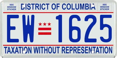DC license plate EW1625