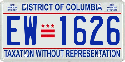 DC license plate EW1626