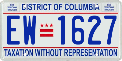 DC license plate EW1627