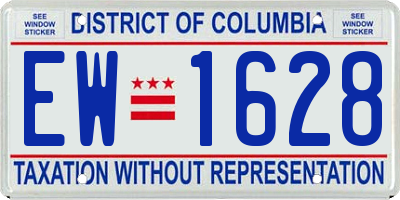 DC license plate EW1628