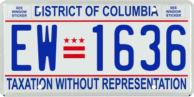 DC license plate EW1636