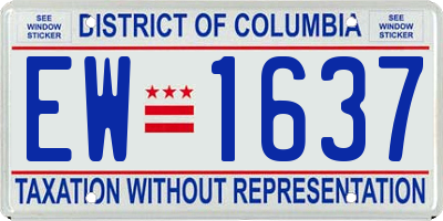 DC license plate EW1637
