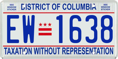 DC license plate EW1638