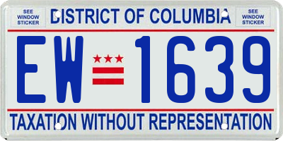 DC license plate EW1639