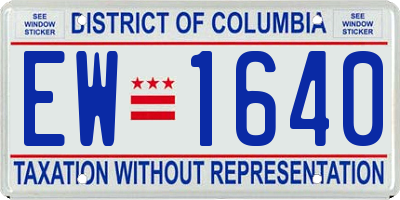 DC license plate EW1640