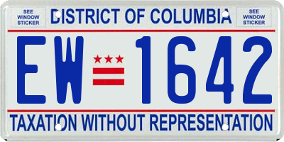 DC license plate EW1642