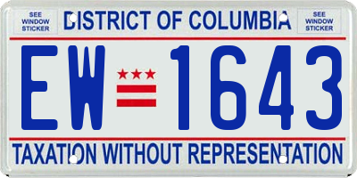 DC license plate EW1643