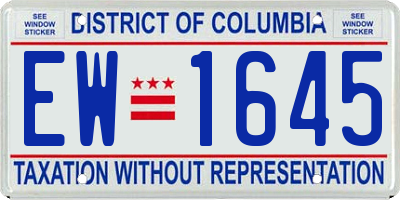 DC license plate EW1645