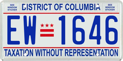 DC license plate EW1646