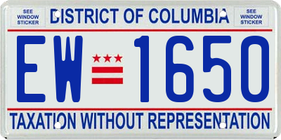 DC license plate EW1650