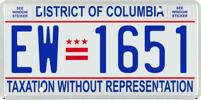 DC license plate EW1651