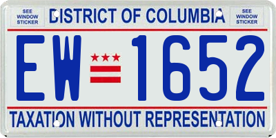 DC license plate EW1652
