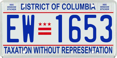 DC license plate EW1653