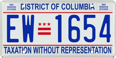DC license plate EW1654
