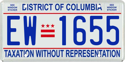 DC license plate EW1655
