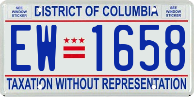 DC license plate EW1658