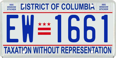 DC license plate EW1661