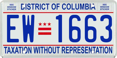 DC license plate EW1663
