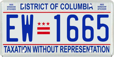DC license plate EW1665