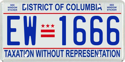 DC license plate EW1666