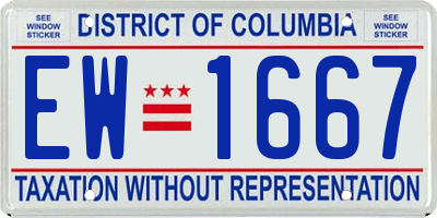 DC license plate EW1667