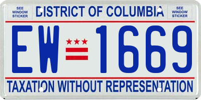 DC license plate EW1669