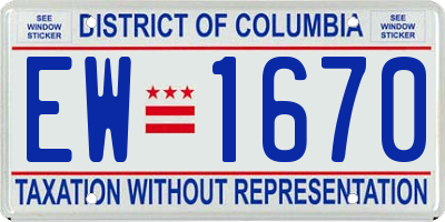 DC license plate EW1670