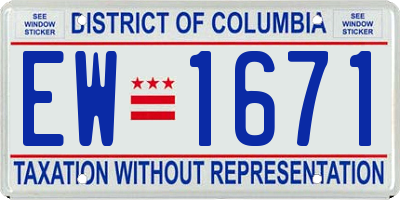 DC license plate EW1671
