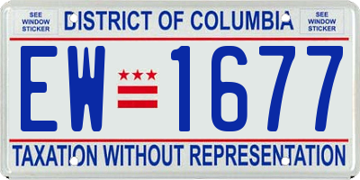 DC license plate EW1677