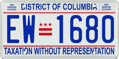 DC license plate EW1680