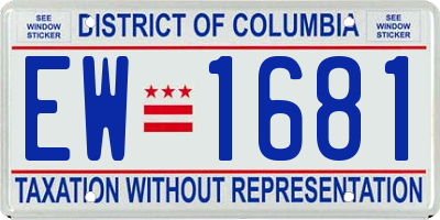 DC license plate EW1681