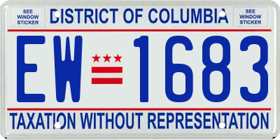 DC license plate EW1683