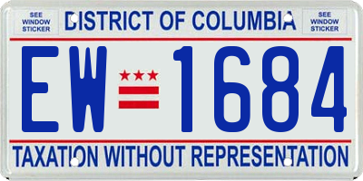 DC license plate EW1684