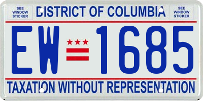 DC license plate EW1685